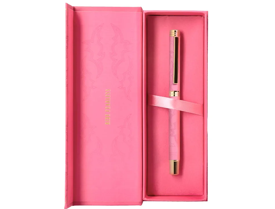 Roller belius wild west aluminium encre noire coloris rose dore boite design