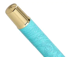 Roller belius wild west aluminium encre noire coloris bleu turquoise boite design