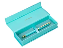 Roller belius wild west aluminium encre noire coloris bleu turquoise boite design