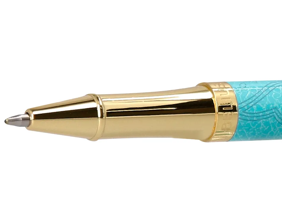 Roller belius wild west aluminium encre noire coloris bleu turquoise boite design