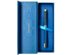 Roller belius wild west aluminium encre noire coloris bleu marine dore boite design