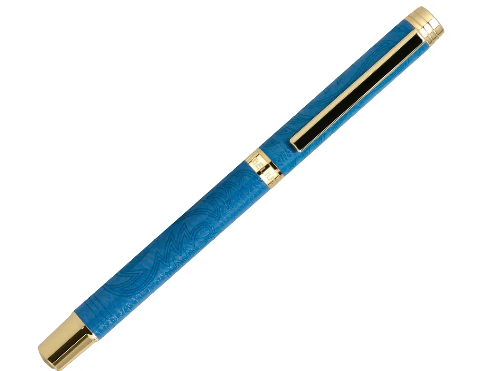 Roller belius wild west aluminium encre noire coloris bleu marine dore boite design