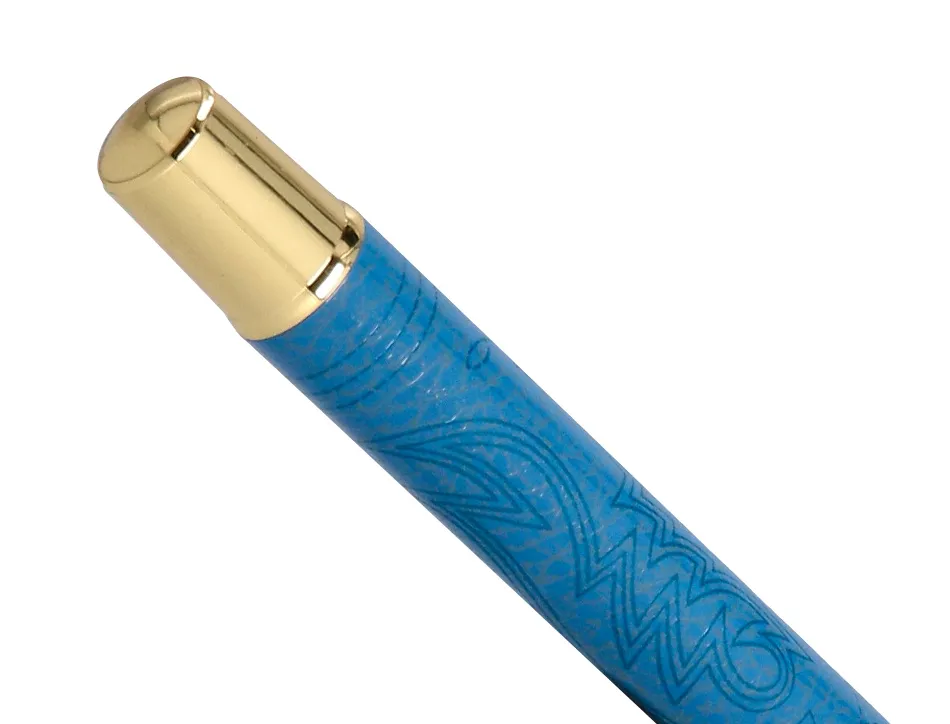 Roller belius wild west aluminium encre noire coloris bleu marine dore boite design