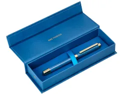 Roller belius wild west aluminium encre noire coloris bleu marine dore boite design