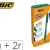 Roller bic gel-ocity illusion pointe moyenne 0,7mm grip caoutchouc encre effacable et rechargeable verte + 2 recharges