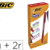 Roller bic gel-ocity illusion pointe moyenne 0,7mm grip caoutchouc encre effacable et rechargeable rouge + 2 recharges