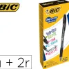 Roller bic gel-ocity illusion pointe moyenne 0,7mm grip caoutchouc encre effacable et rechargeable noire + 2 recharges