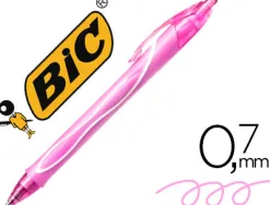 Roller bic gelocity quick dry encre gel pointe 0.7mm coloris rose