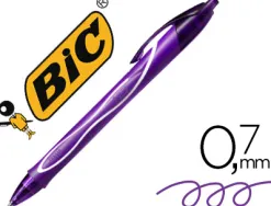 Roller bic gelocity quick dry encre gel pointe 0.7mm coloris violet