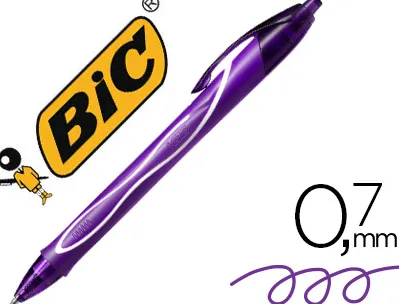Roller bic gelocity quick dry encre gel pointe 0.7mm coloris violet