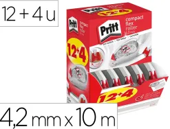 Roller de correction pritt compact flex dimensions 4,2mmx10m pack 12+4 unites