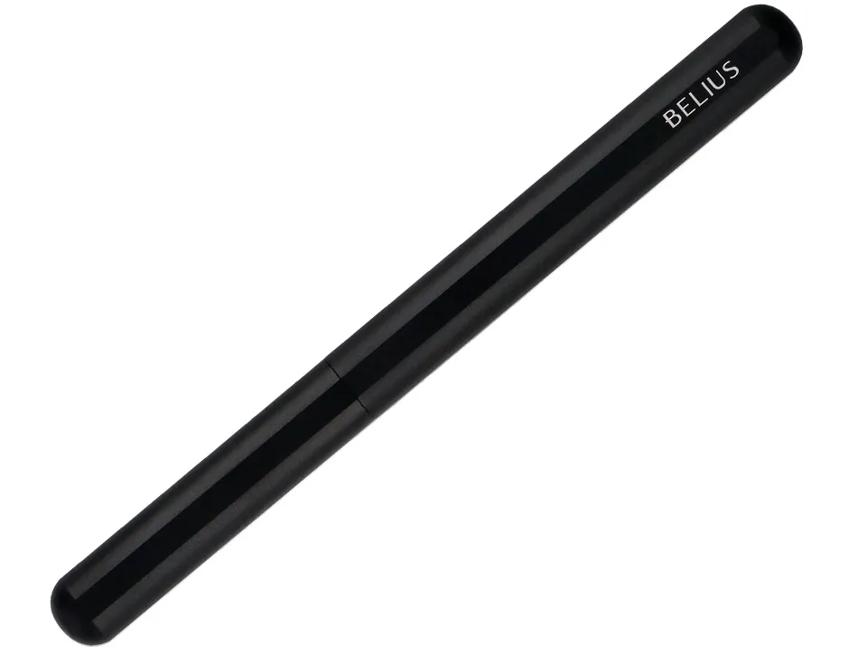 Roller et etui en simili cuir belius space b monochrome sans agrafe encre bleue coloris noir dans coffret cadeau