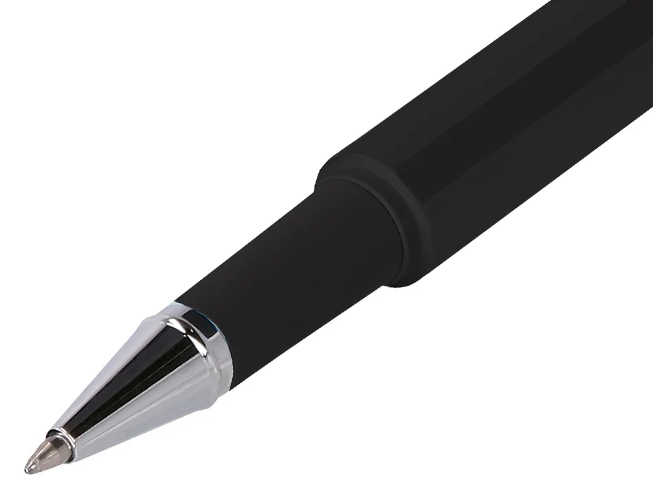 Roller et etui en simili cuir belius space b monochrome sans agrafe encre bleue coloris noir dans coffret cadeau