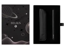 Roller et etui en simili cuir belius space b monochrome sans agrafe encre bleue coloris noir dans coffret cadeau