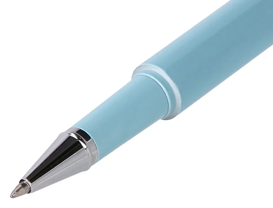 Roller et etui en simili cuir belius space b monochrome sans agrafe encre noire coloris bleu dans coffret cadeau