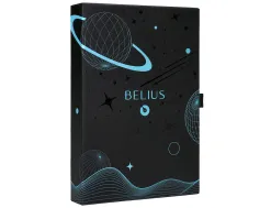 Roller et etui en simili cuir belius space b monochrome sans agrafe encre noire coloris bleu dans coffret cadeau