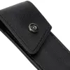 Roller et etui simili cuir belius turbo alum. texture pointillee attributs argent encre bleue col. noir coffret cadeau