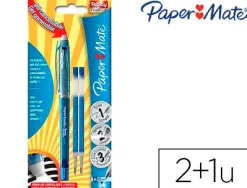 Roller paper mate replay premium encre effaçable 2 recharges bleues offertes blister