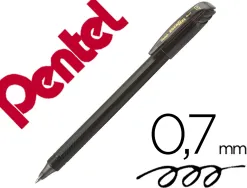 Roller pentel energel ecologique et rechargeable capuchon ideal gaucher pointe 0,7mm coloris noir encre noire
