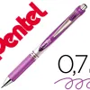 Roller pentel energel retractable rechargeable pointe metal fine 0,7mm clip metal coloris violet