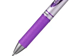 Roller pentel energel retractable rechargeable pointe metal fine 0,7mm clip metal coloris violet
