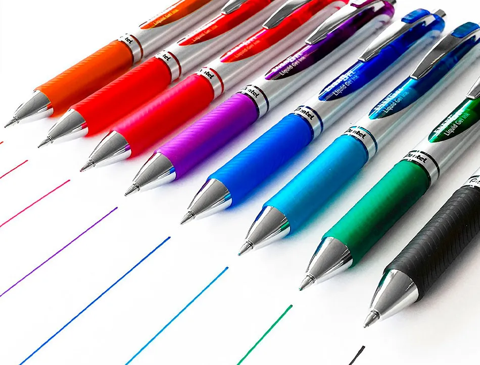 Roller pentel energel retractable rechargeable pointe metal fine 0,7mm clip metal coloris violet