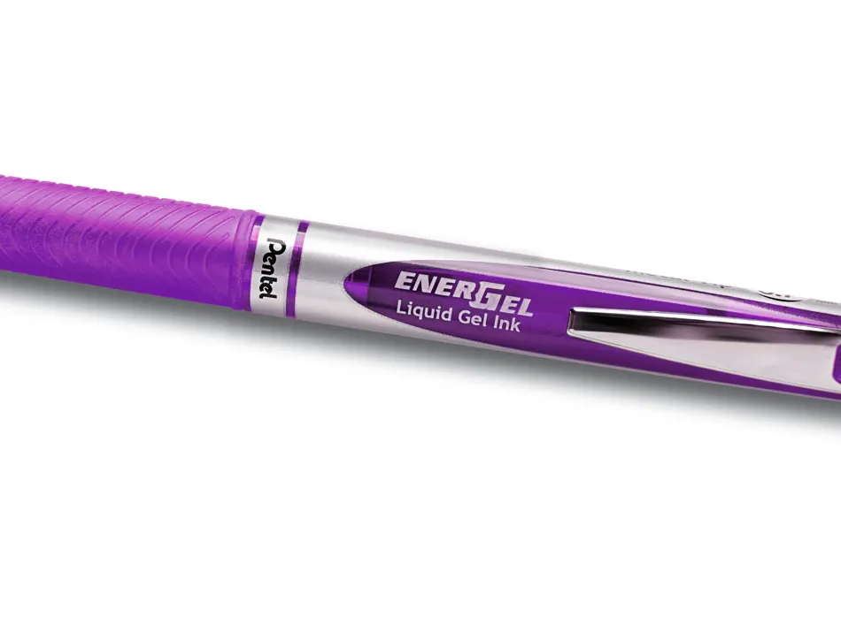 Roller pentel energel retractable rechargeable pointe metal fine 0,7mm clip metal coloris violet