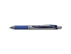 Roller pentel energel rétractable pointe métal fine 0.7mm rechargeable clip métal coloris bleu