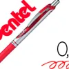 Roller pentel energel rétractable pointe moyenne 0.7mm rechargeable clip métal coloris rouge