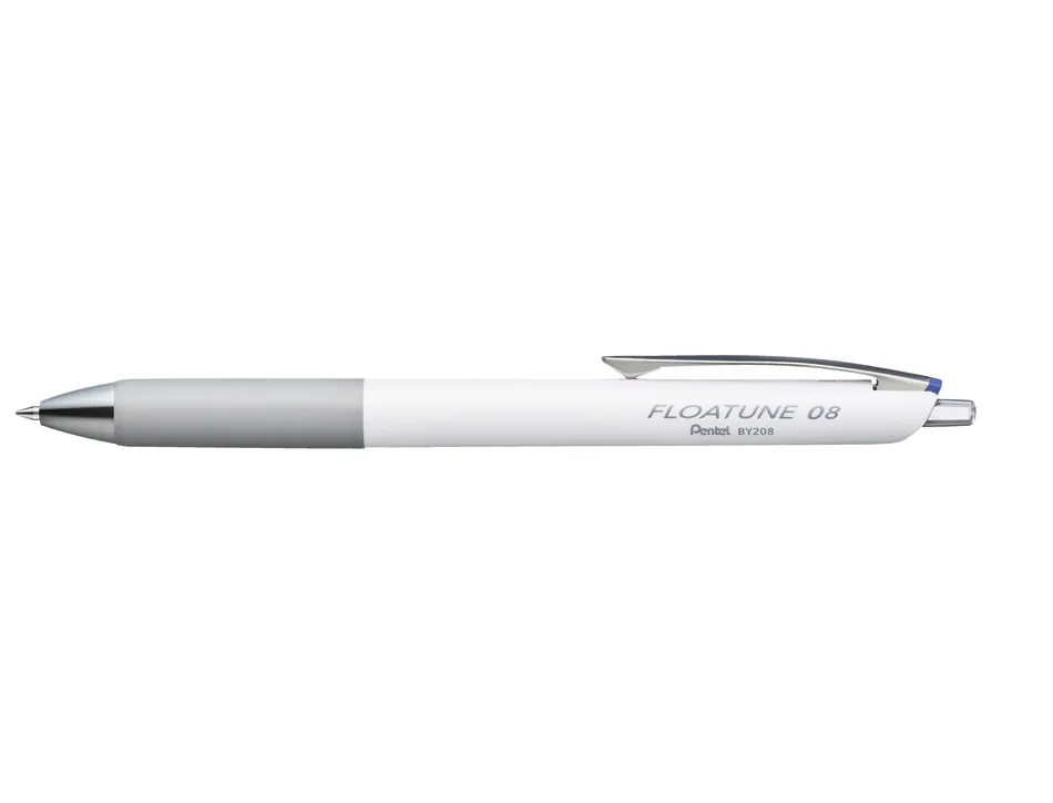 Roller pentel floatune retractable double bille pointe moyenne 0,8mm encre bleue corps blanc
