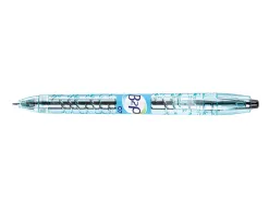 Roller pilot b2p gel écriture moyenne 0.7mm corps plastique recyclé translucide rechargeable coloris noir