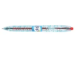 Roller pilot b2p gel écriture moyenne 0.7mm corps plastique recyclé translucide rechargeable coloris rouge