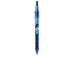 Roller pilot b2p gel écriture moyenne 0.7mm corps plastique recyclé translucide rechargeable coloris bleu