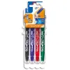 Roller pilot frixion bal pointe moyenne 0,7mm encre effaçable étui chevalet résistant 4 unités noir bleu rouge vert