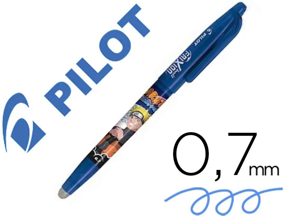 Roller pilot frixion ball edition limitee naruto encre gel pointe moyenne coloris bleu