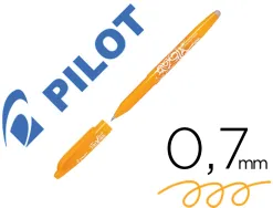 Roller pilot frixion ball clicker retractable ecriture moyenne pointe 0,7mm encre gel rechargeable col. orange abricot