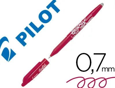Roller pilot frixion ball pointe moyenne 0,7mm encre gel thermosensible effaçable rechargeable coloris rouge-bordeaux