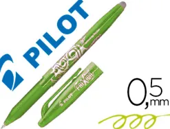 Roller pilot frixion ball écriture moyenne 0.5mm encre effaçable grip préhension rechargeable gomme sertie vert pomme