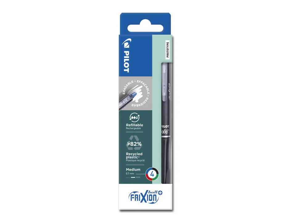 Roller pilot frixion ball plus begreen encre gel effacable retractable pointe moyenne coloris assortis
