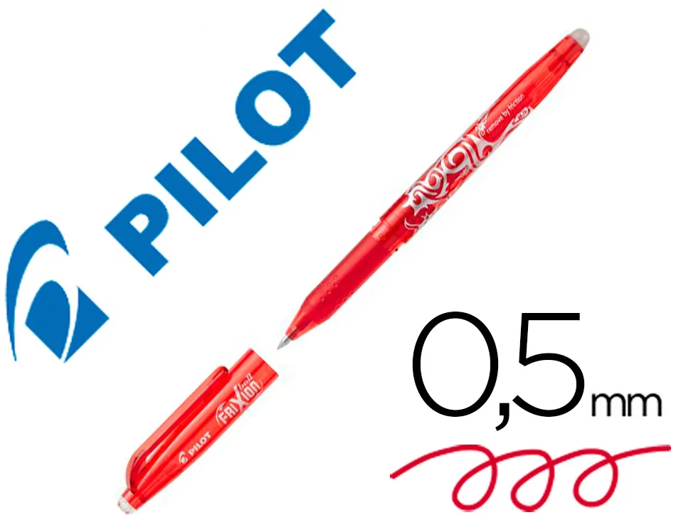 Roller pilot frixion ball encre gel pointe fine coloris rouge
