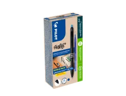 Roller pilot frixion ball plus green pack encre gel bleue effacable retractable pointe moyenne 10 unites + 10