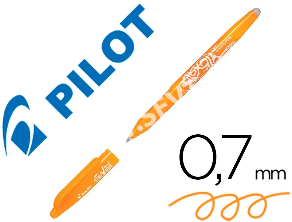 Roller pilot frixion ball encre gel pointe moyenne coloris orange abricot