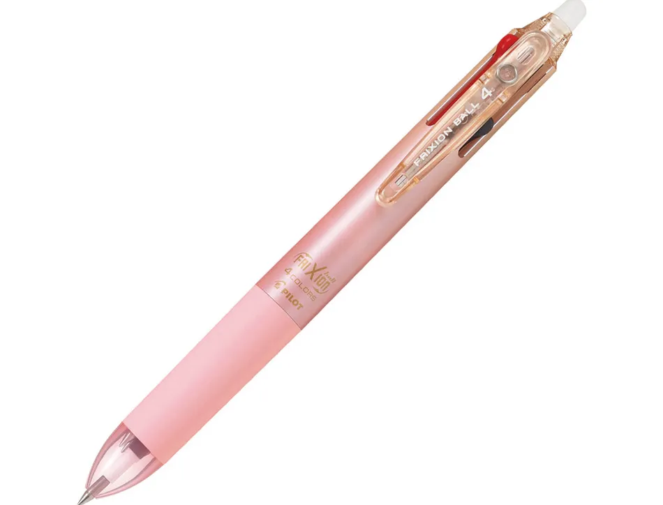 Roller pilot frixion ball 4 colors encre gel pointe fine corps degrade coloris rose