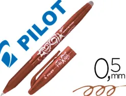 Roller pilot frixion ball écriture moyenne 0.5mm encre effaçable grip préhension rechargeable gomme sertie marron