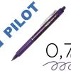 Roller pilot frixion ball clicker retractable ecriture moyenne pointe 0,7mm encre gel rechargeable coloris mauve
