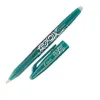 Roller pilot frixion ball écriture moyenne 0.7mm encre effaçable grip préhension rechargeable gomme sertie coloris vert