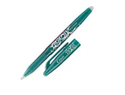 Roller pilot frixion ball écriture moyenne 0.7mm encre effaçable grip préhension rechargeable gomme sertie coloris vert