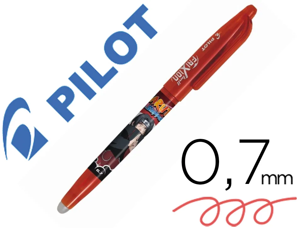 Roller pilot frixion ball edition limitee naruto encre gel pointe moyenne coloris rouge