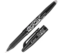 Roller pilot frixion ball écriture moyenne 0.7mm encre effaçable grip préhension rechargeable gomme sertie coloris noir