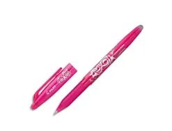 Roller pilot frixion ball écriture moyenne 0.5mm encre effaçable grip préhension rechargeable gomme sertie coloris rose